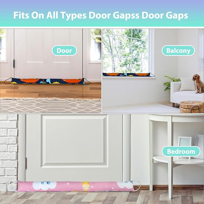 Weighted Door Draft Stopper, 2 Pack 32 Inch Under Door Blocker, Bottom of Door - Image 7