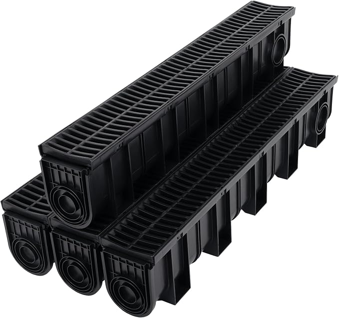 4 Pack Trench Drain System, Channel Drain by FAHKNS
