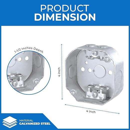 4” Welded Octagon Steel Electrical Box| 1-1/2" Deep Box - Image 3