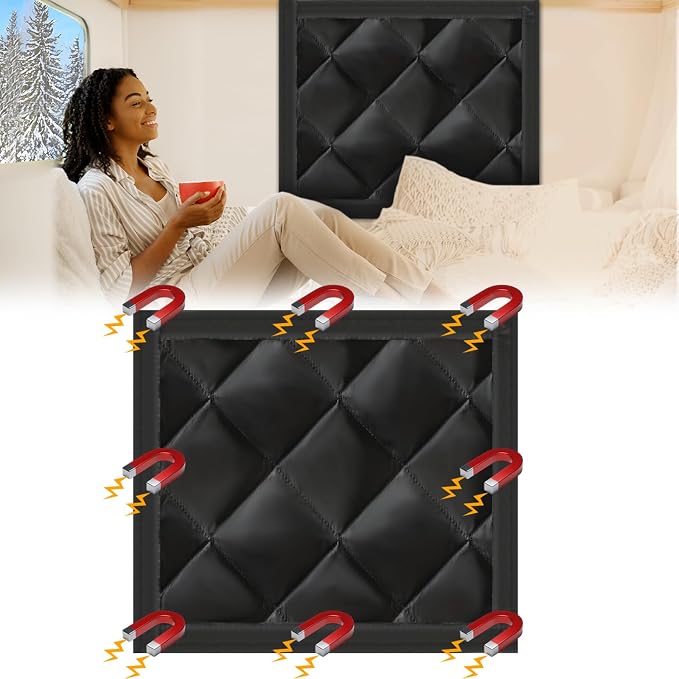Rv Magnetic Window Insulation Kit 16.25 x 16.25 Inches Pre Cut Magnetic Rv by Beeveer