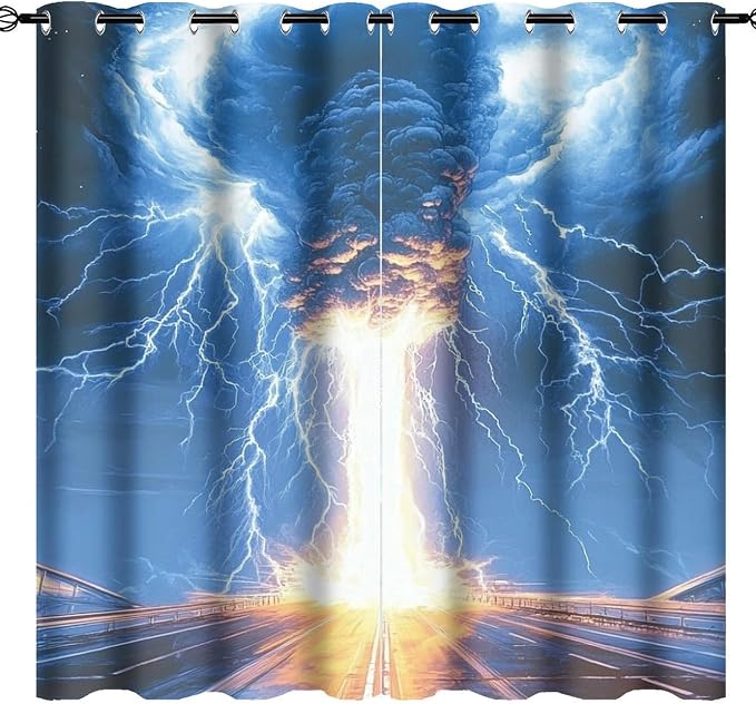 Tornado Lightning Blackout Curtains by StyleYourHomeLoveYourSpace