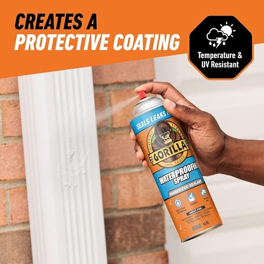 Gorilla Waterproofing Spray, Flexible Rubberized Sealant, 14 oz | Paintable and - Image 5