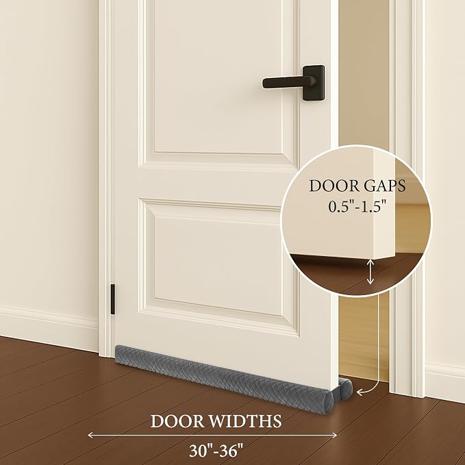 Ciieyuo Velvet Under Door Sound Blocker, Easy Install Fits 26'' - Image 9
