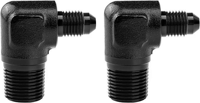 EVIL ENERGY 4AN to 3/8" NPT Male 90 Degree Fitting Adapter Aluminum 2PCS by EVILENERGY