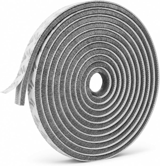 Brush Weather Stripping, Self-Adhesive Pile Door Seal Strip by Bantie