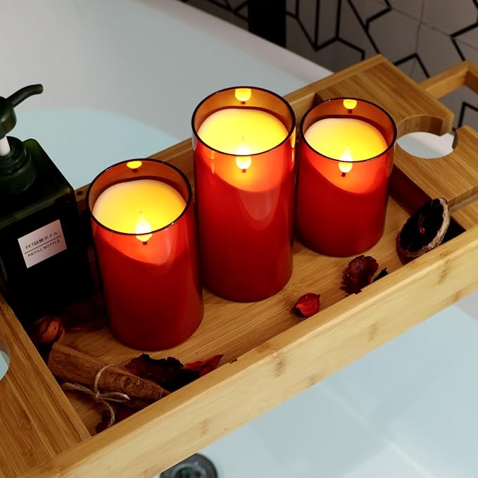 NURADA Flameless Candles with Remote Timer: 3D Wick Battery Operated Led Pillar - Image 9