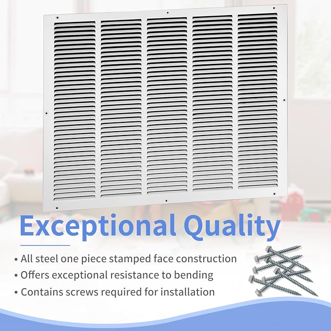 Howeall 25"W x 20"H Steel Return Air Grille, Air Return Vent Cover - Image 2