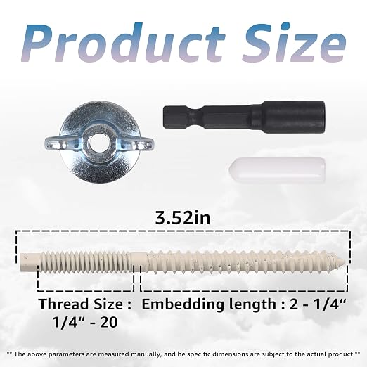 1/4"-20 x 2-1/4"Hurricane Anchor Kit-Hurricane Shutter Hardware Kit | - Image 2