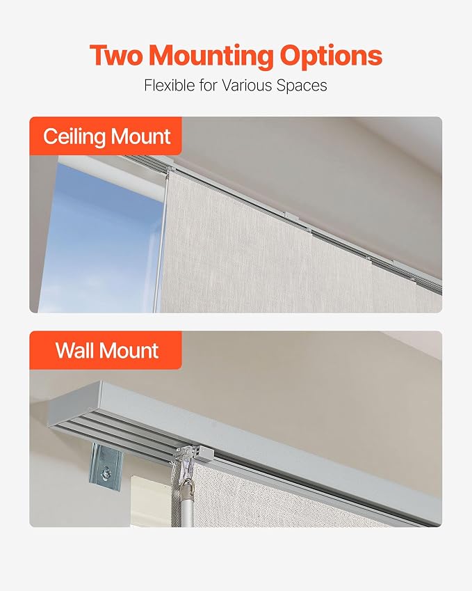 VEVOR Panel Track Blinds, Extendable Track from 45.8 in to 86 in W, Trimmable - Image 6