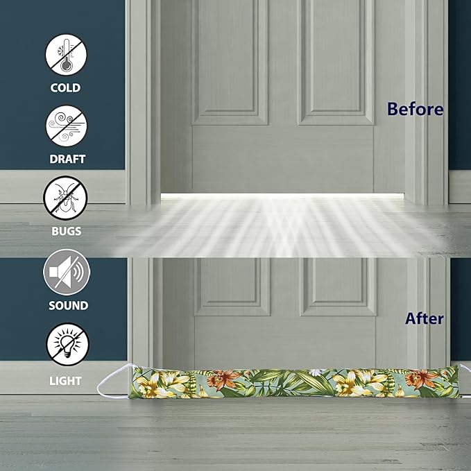 2 Pack 60 Inch 4 Inch Wide Under Door Blocker Door Draft Stopper - Image 3