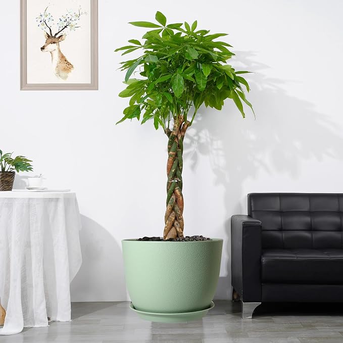 UOUZ 12inch Large Plant Pot, Modern Plastic Planter - Image 6