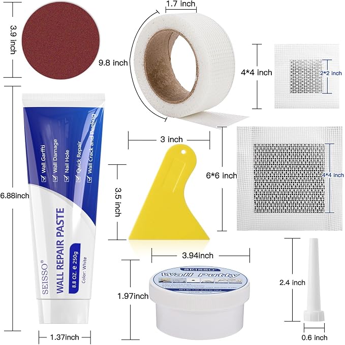 SEISSO Drywall Repair Kit, Wall Repair Paste Plaster, 1 Pack Wall Putty - Image 5