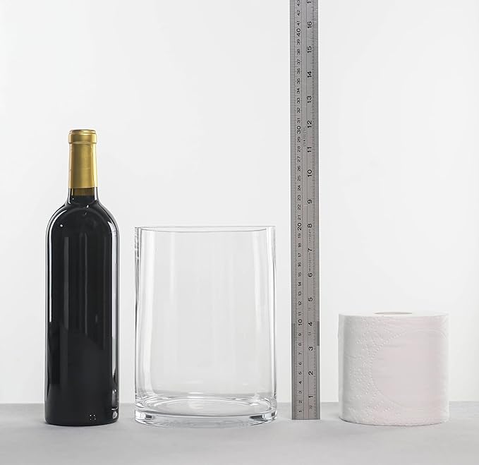 CYS EXCEL Cylinder Clear Glass Vase | Multiple Size Choices Glass Flower Vase - Image 3