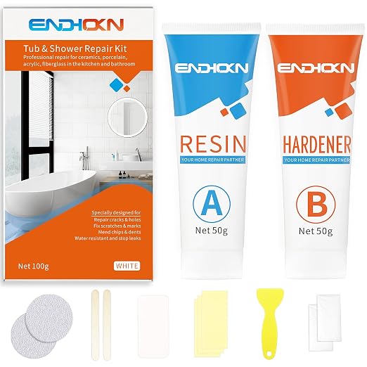 Bath Repair Kit White 100g, Chip & Pedestal Crack Hole Scratches Repair | by ENDHOKNprofessionalrepair