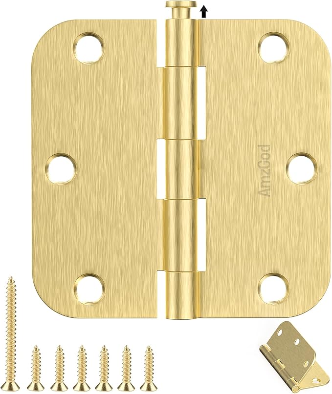 Door Hinges Satin Brass -18 Pack Gold Door Hinges 3.5 Inch Rounded Interior - Image 8
