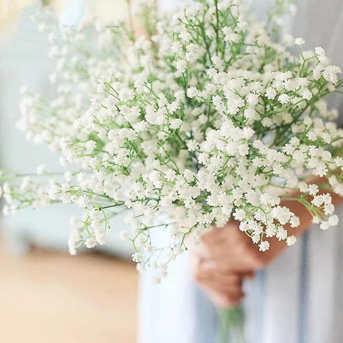 21'' Babys Breath Artificial Flowers 6Pcs White Gypsophila Faux Flowers | - Image 8
