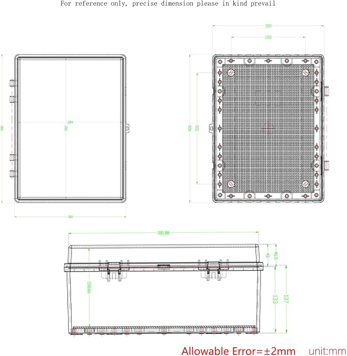 Junction Box, Hinged Black Cover IP67 Waterproof ABS Project Box - Image 6