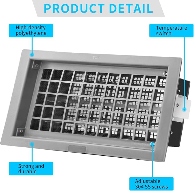 Crawl Space Foundation Vent Cover Automatic 8x16 Inch - Image 3