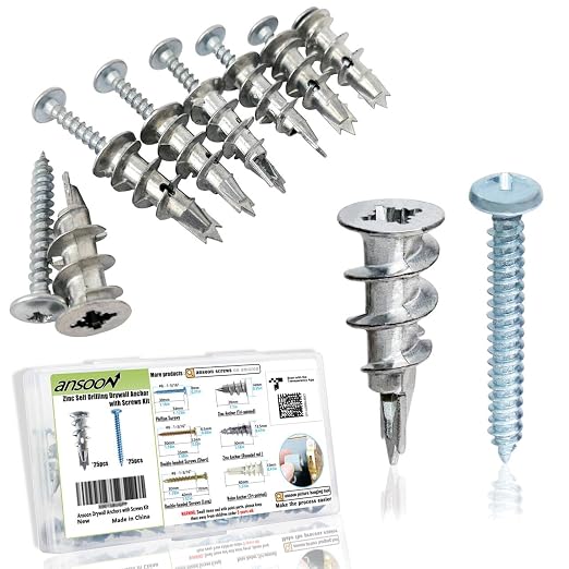 50Pcs Metal Self Drilling Drywall Anchors Heavy Duty by ansoon