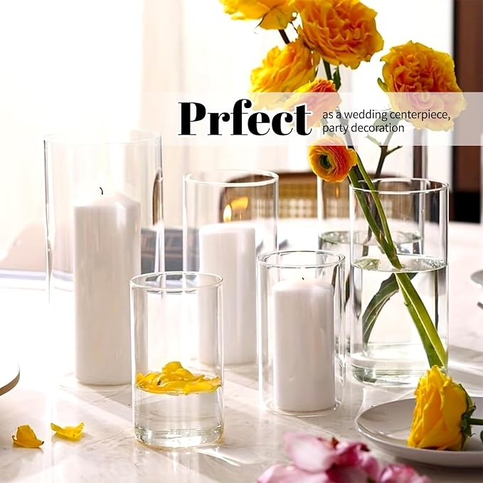 12Pack Glass Cylinder Vases for Centerpieces - Image 7
