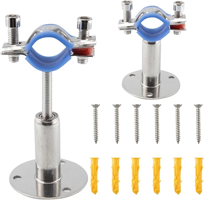 304 Stainless Steel Wall Mount Ceiling Mount Pipe Supports, Adjustable Pipe by Unknown