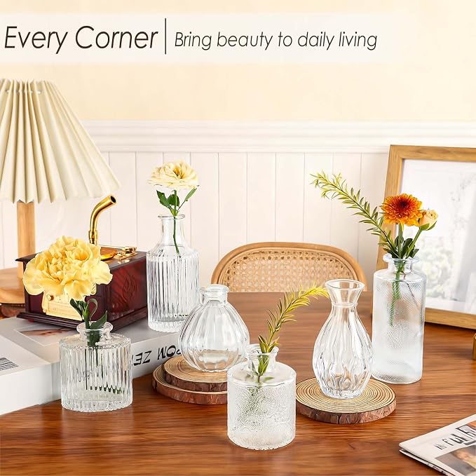 UPBUD Clear Glass Bud Vases Set of 36, Mini Flower Vase - Image 8