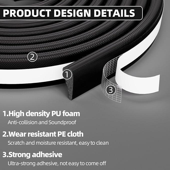 2Pcs×196" Wedge Weather Stripping Door Seal - Image 4
