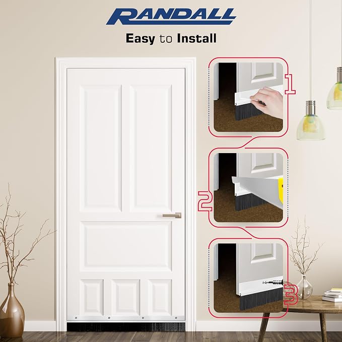 Brush Sweep Door Sweep with Black 1 1/2" Brush - Image 4