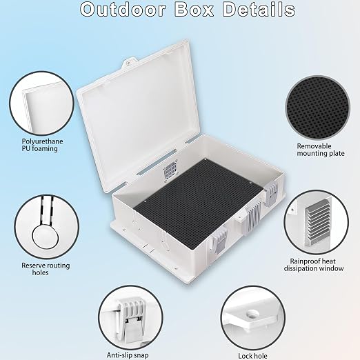 Outdoor Electrical Junction Box, Ventilation and Heat Dissipation ABS Plastic - Image 5