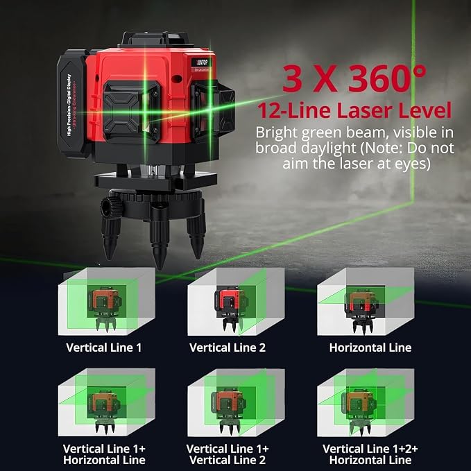 12 Line Laser Level 30M/98Ft Self Leveling Laser Level - Image 3