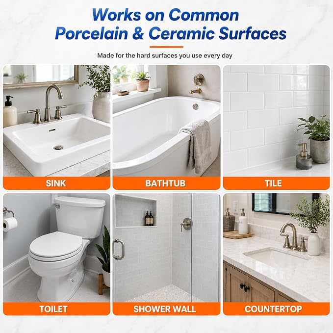 Porcelain Repair Kit White, High-Gloss Chipped Sink, Tub & Tile Repair Kit | - Image 7