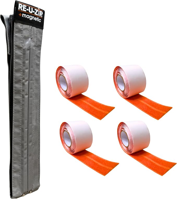 RE-U-ZIP Self-Closing Magnetic Dust Barrier Entry Strip, Hands-Free Zipper by RE-U-ZIP