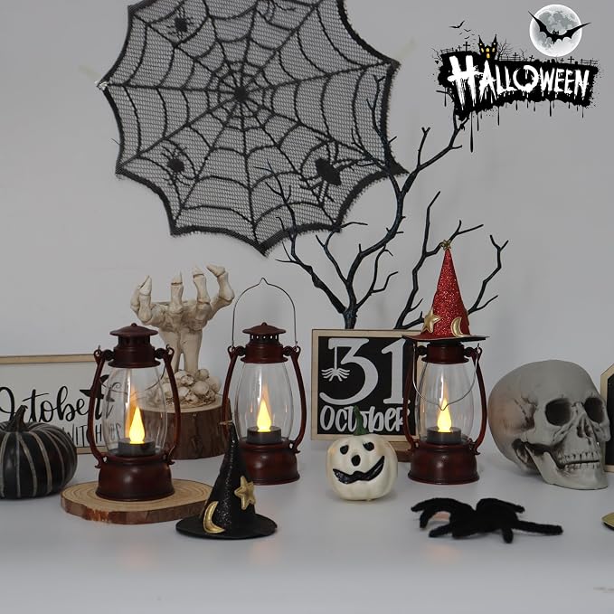 Red Painted Mini Lanterns 6-Pack - Image 3