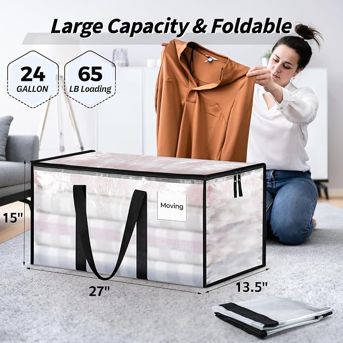 8 Pack Extra Large Clothes Storage Bins - Image 2