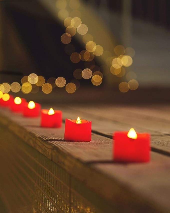 Homemory 50-Pack Red Flameless Battery Tea Light Candles, 200+ Hours | - Image 4