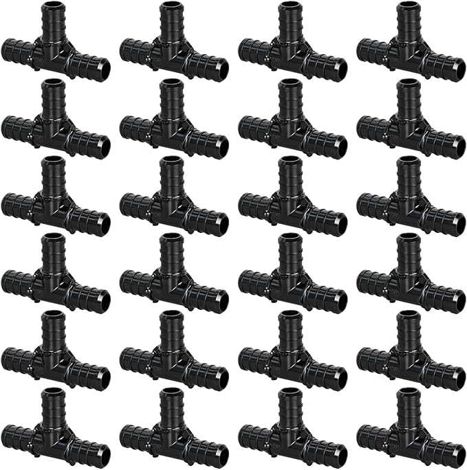 25pcs 1/2" Poly PPSU Barb Crimp PEX Tee Fittings, No Lead | by PXZBLG