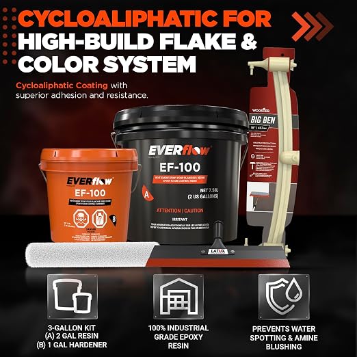Everflow MPC Epoxy Kit, Frame & Squeegee, 3 Gal | Garage floor epoxy kit - Image 3