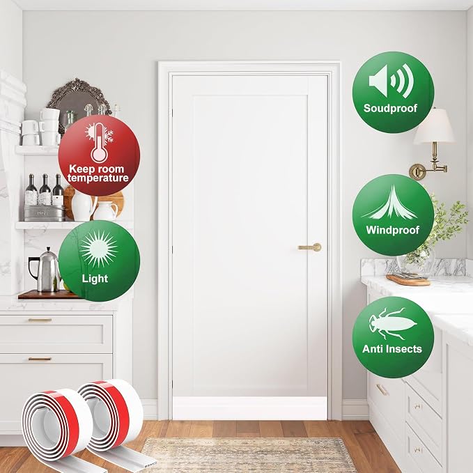 Suptikes 2 Pack Door Draft Stopper，Door Sweep - Image 5