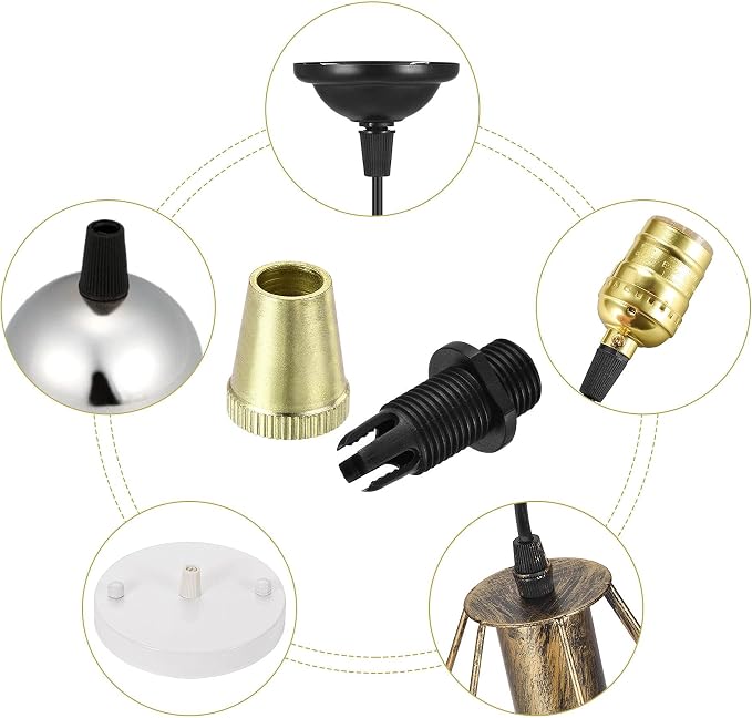 uxcell Cable Glands Strain Relief Cord Connector Grips Metal Gold Tone 5Pcs - Image 6