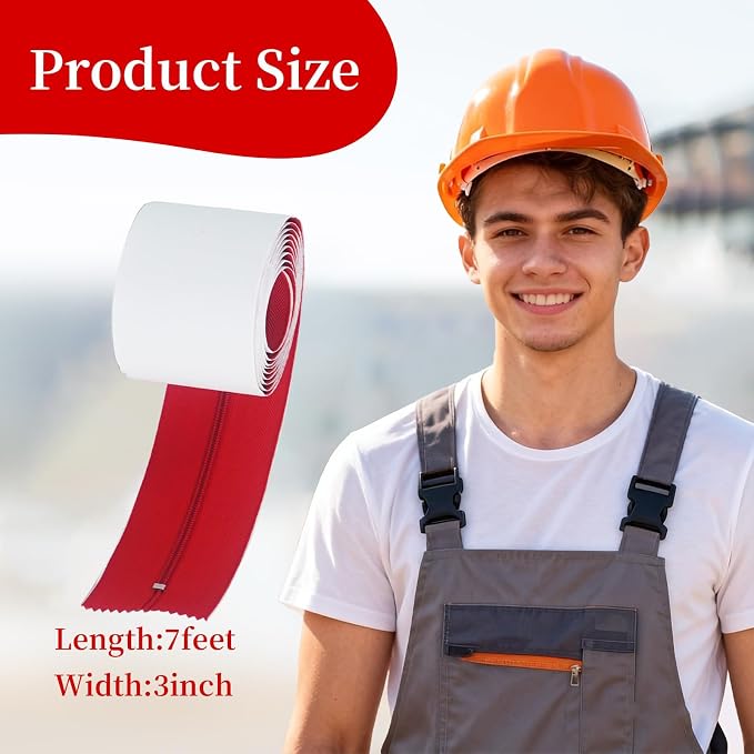 14 Rolls Heavy Duty Zippers 7 Ft x 3 Inches Red Zipper Tape - Image 2