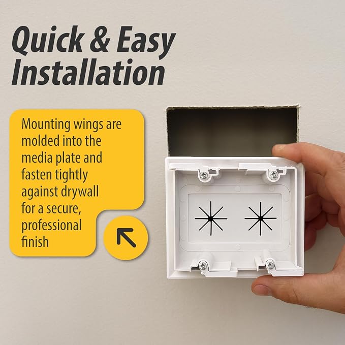 DATA COMM Electronics 45-0015-UWH 2-Gang Cable Plate - Image 4