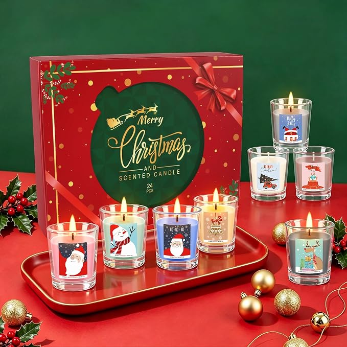 YOROXRG Christmas Candle Advent Calendar 2026 24 Days Scented Tumbler Candle - Image 9