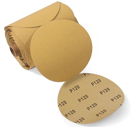 100 PCS 6 Inch PSA Sanding Discs 120 Grit Sticky-Back Sandpaper | Adhesive by LuckyGuard