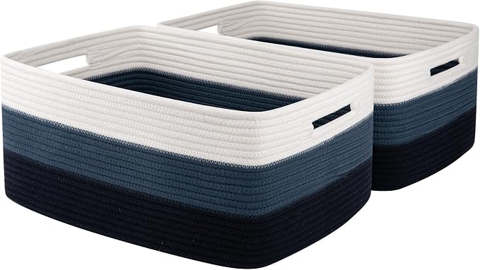 OIASKET Large Storage Basket for Organizing, Woven Rope Basket for Shelves by OIASKET