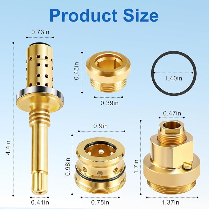 1 Set Shower Valve Rebuild Kit, TA-10 Flow Control Spindle & TA-4 Hot and Cold - Image 2