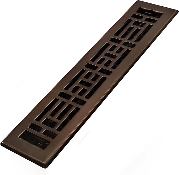 Decor Grates AJH214-RB Oriental Floor Register, 2x14 Inches, Rubbed Bronze by DecorGrates
