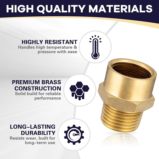 G 1/2 Female Thread to US 1/2 NPT Male Thread Brass Pipe Fitting Adapter - Image 3