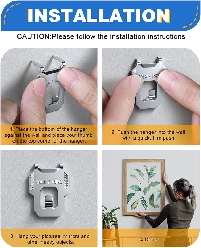 20Pcs Claw Drywall Picture Hanger Heavy Duty Hanging Wall Hooks | Holds 40Lbs - Image 4