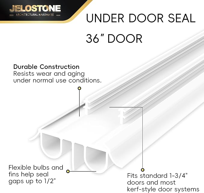 2 Pack - 36" Kerf-In Door Bottom Seal Replacement, Double Bulb Weather Stripping - Image 4