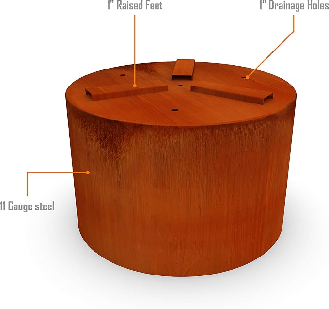 Large Round Planters for Outdoor Plants | 24 Inch Corten Steel Planter for - Image 3
